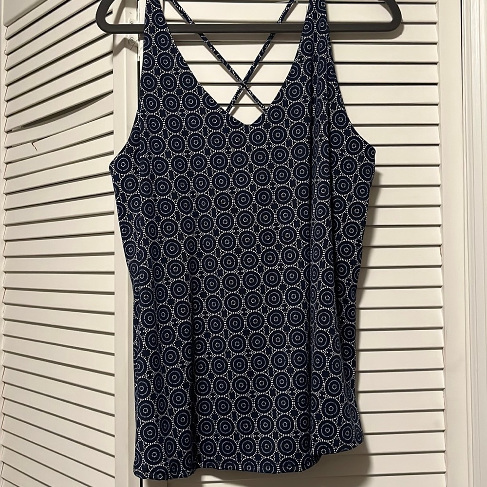 Never worn navy Papermoon L crisscross back tank, from Stitch Fix